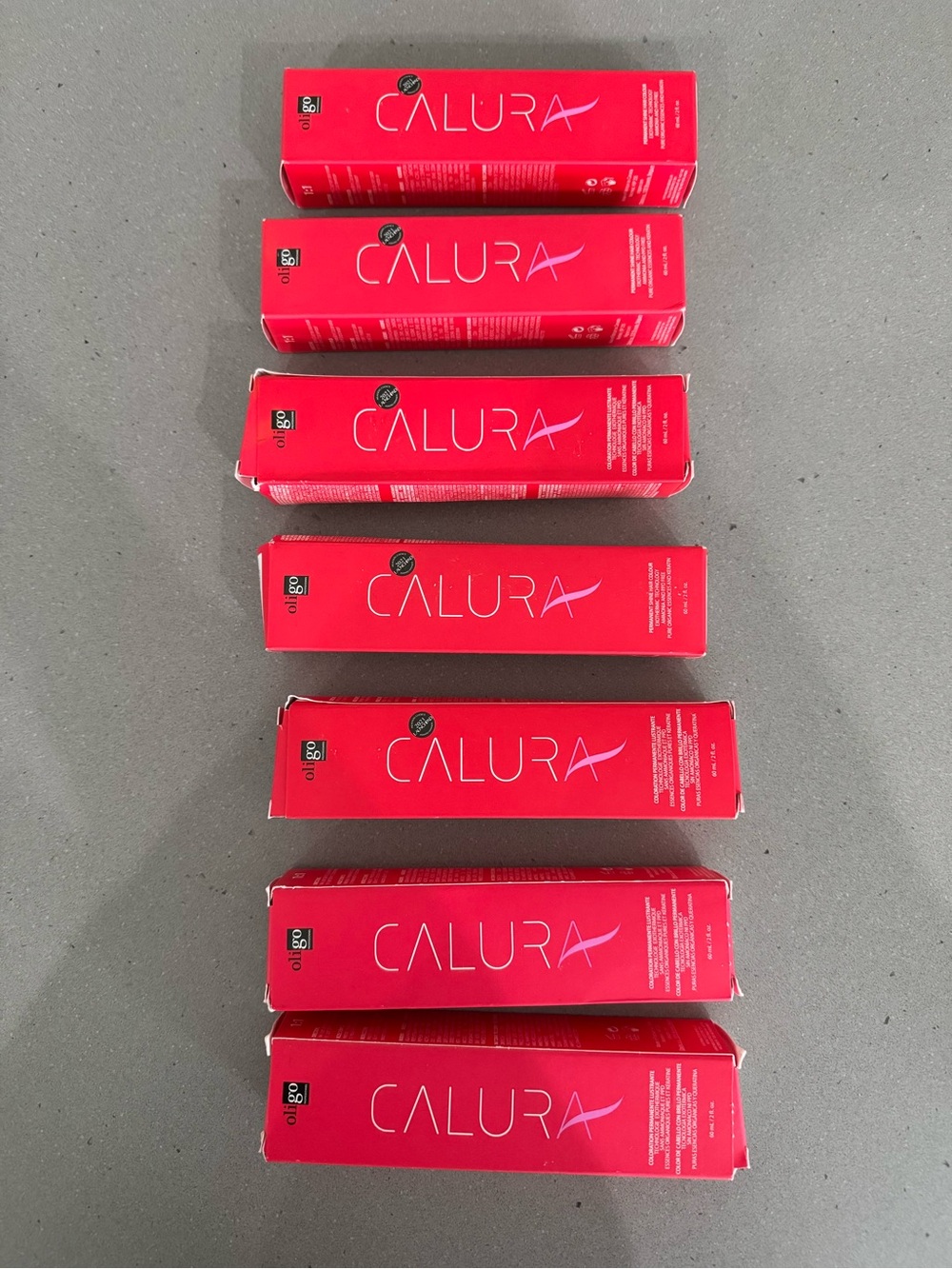 Dark Brown  4-31/4GA  CALURA hair color
7 boxes.  Never Opened